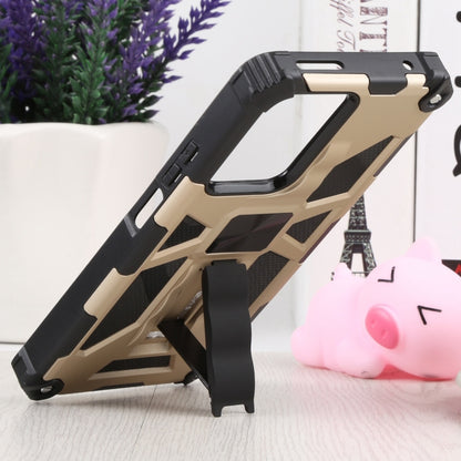 For Xiaomi Mi 11T / 11T Pro Shockproof TPU + PC Magnetic Protective Phone Case with Holder(Gold) - Xiaomi Cases by buy2fix | Online Shopping UK | buy2fix