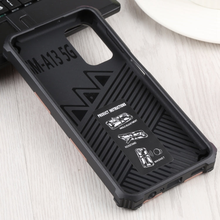 Shockproof TPU + PC Magnetic Protective Phone Case with Holder For Samsung Galaxy A13 4G/Galaxy A13 5G /Galaxy A13 Lite/GalaxyA04/Galaxy A04S/Galaxy A04E 4G(Rose Gold) by buy2fix