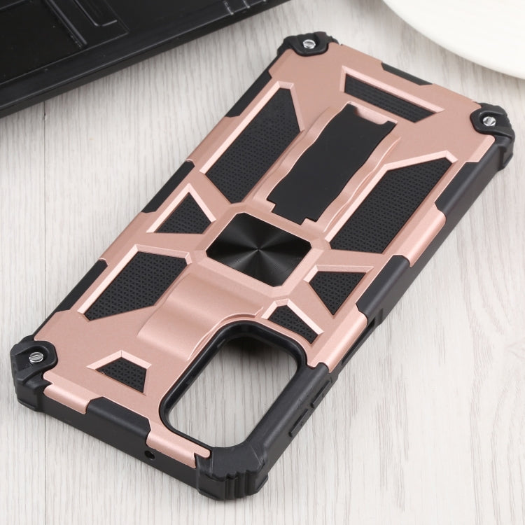 Shockproof TPU + PC Magnetic Protective Phone Case with Holder For Samsung Galaxy A13 4G/Galaxy A13 5G /Galaxy A13 Lite/GalaxyA04/Galaxy A04S/Galaxy A04E 4G(Rose Gold) by buy2fix