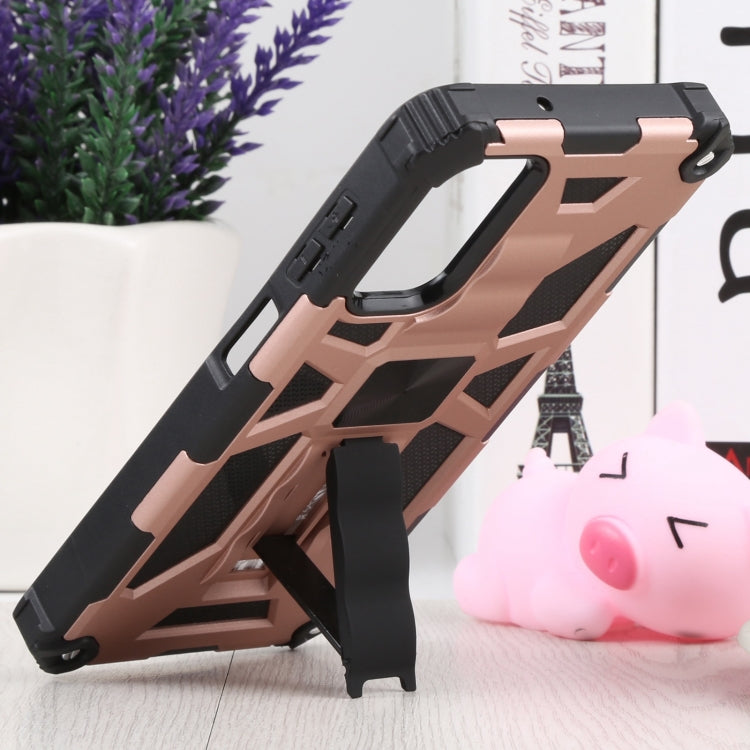 Shockproof TPU + PC Magnetic Protective Phone Case with Holder For Samsung Galaxy A13 4G/Galaxy A13 5G /Galaxy A13 Lite/GalaxyA04/Galaxy A04S/Galaxy A04E 4G(Rose Gold) by buy2fix