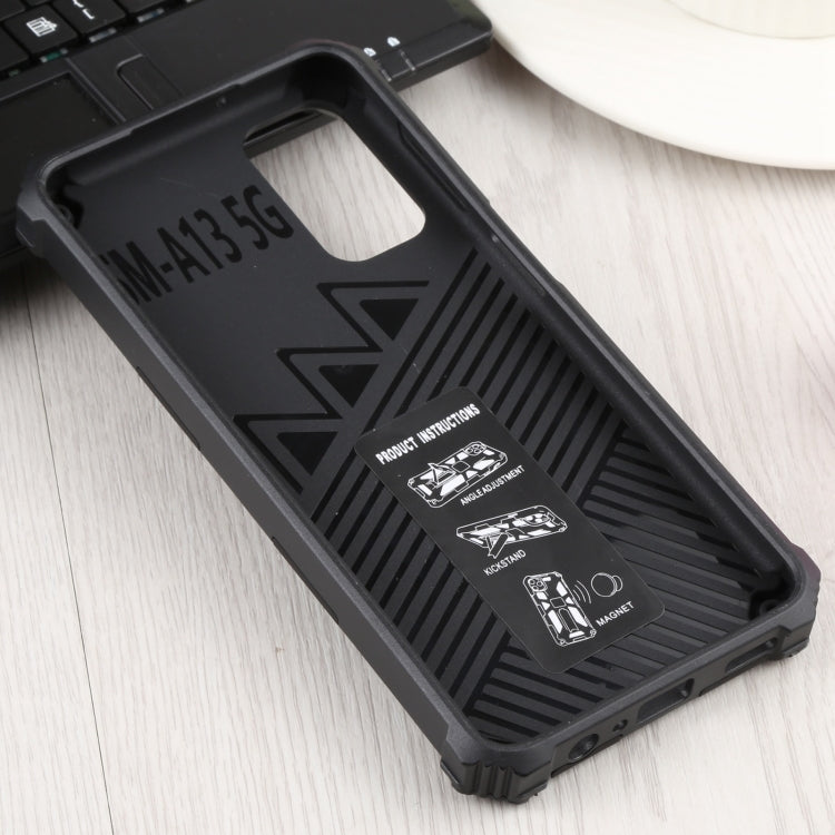 Shockproof TPU + PC Magnetic Protective Phone Case with Holder For Samsung Galaxy A13 4G/Galaxy A13 5G /Galaxy A13 Lite/Galaxy A04/Galaxy A04S/Galaxy A04E 4G(Black) by buy2fix