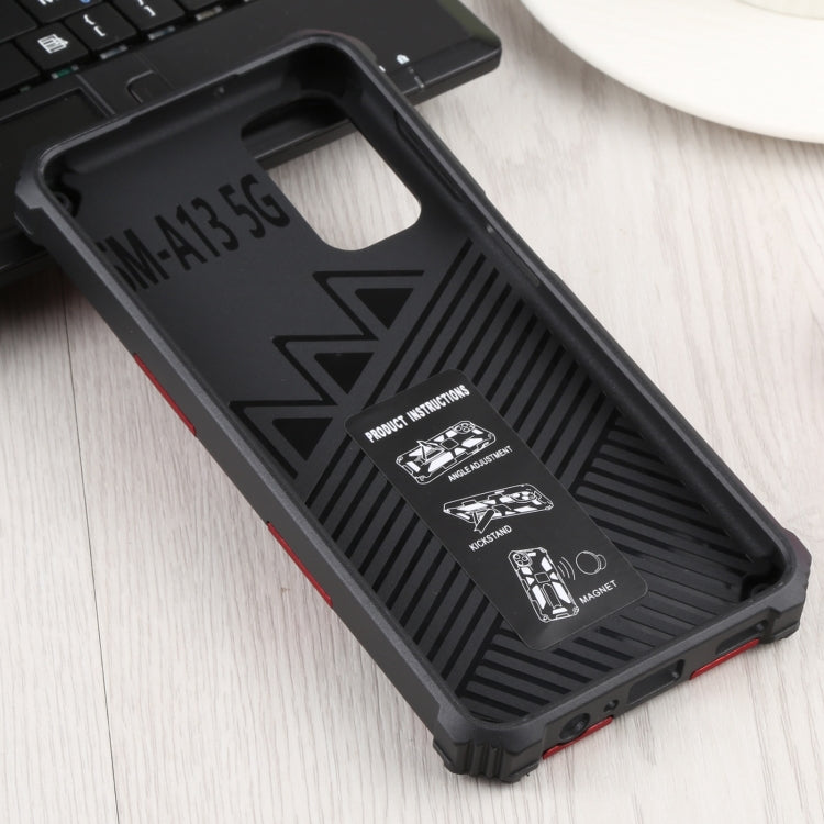 Shockproof TPU + PC Magnetic Protective Phone Case with Holder For Samsung Galaxy A13 4G/Galaxy A13 5G /Galaxy A13 Lite/Galaxy A04/Galaxy A04S/Galaxy A04E 4G(Red) by buy2fix