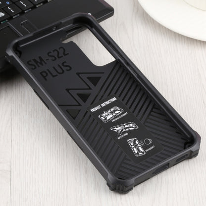 For Samsung Galaxy S22+ 5G Shockproof TPU + PC Magnetic Protective Phone Case with Holder(Black) - Galaxy S22+ 5G Cases by buy2fix | Online Shopping UK | buy2fix