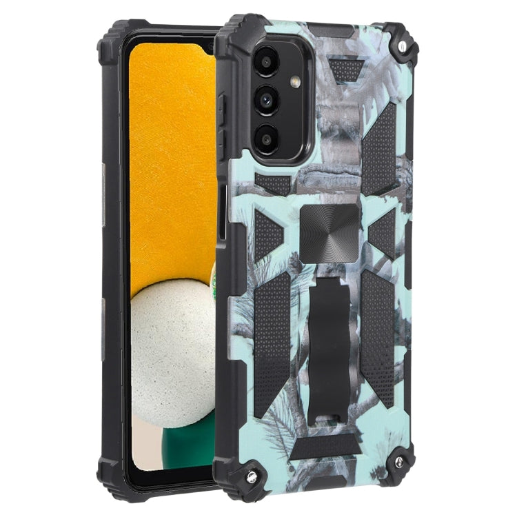 For Samsung Galaxy A13 5G Camouflage Armor Kickstand TPU + PC Magnetic Phone Case(Mint Green) by buy2fix
