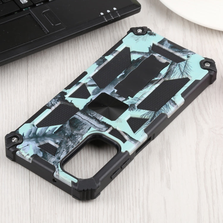 For Samsung Galaxy A13 5G Camouflage Armor Kickstand TPU + PC Magnetic Phone Case(Mint Green) by buy2fix