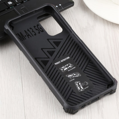 For Samsung Galaxy A13 5G Camouflage Armor Kickstand TPU + PC Magnetic Phone Case(Light Blue) by buy2fix