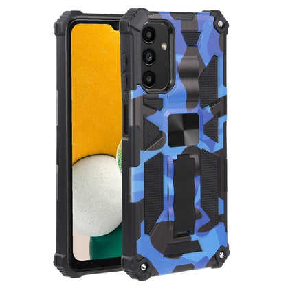 For Samsung Galaxy A13 5G Camouflage Armor Kickstand TPU + PC Magnetic Phone Case(Dark Blue) by buy2fix