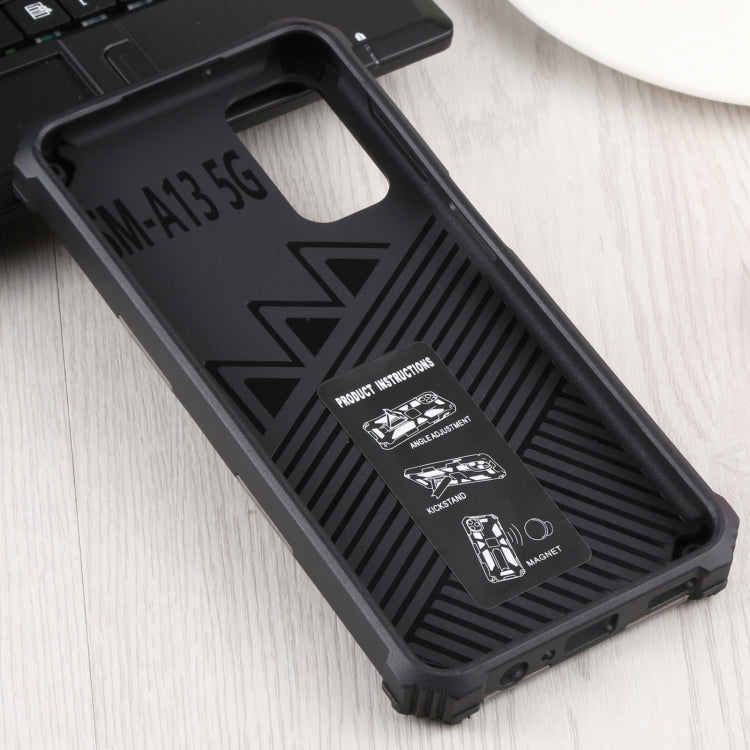 For Samsung Galaxy A13 5G Camouflage Armor Kickstand TPU + PC Magnetic Phone Case(Army Green) by buy2fix