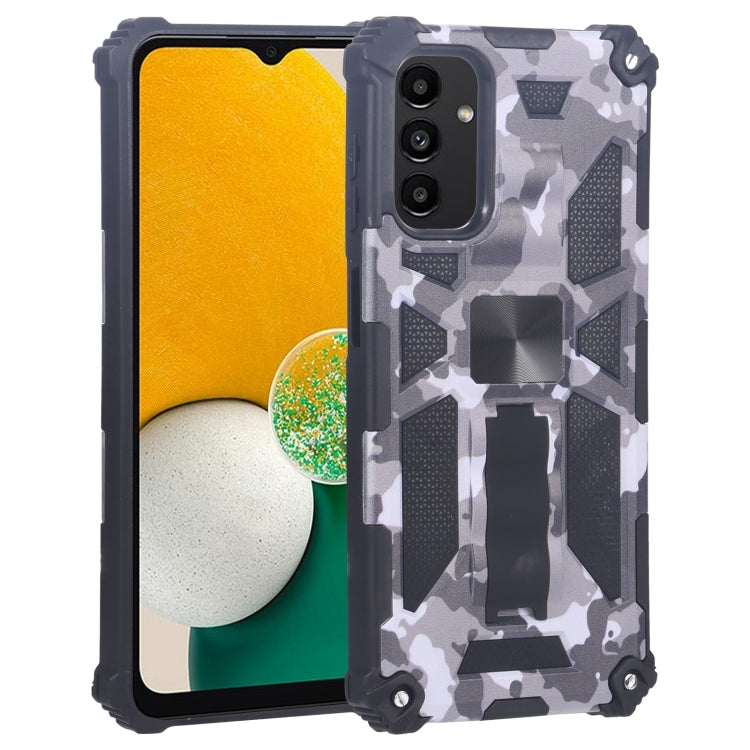 For Samsung Galaxy A13 5G Camouflage Armor Kickstand TPU + PC Magnetic Phone Case(Grey) by buy2fix
