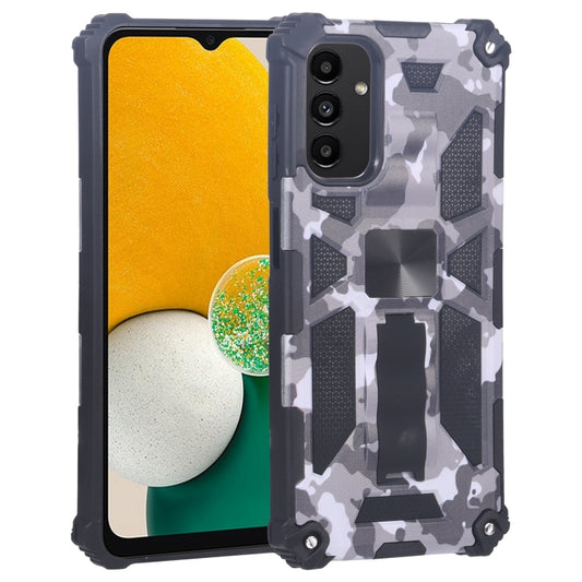 For Samsung Galaxy A13 5G Camouflage Armor Kickstand TPU + PC Magnetic Phone Case(Grey) by buy2fix