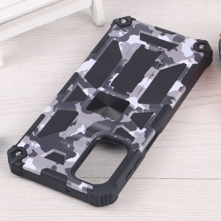 For Samsung Galaxy A13 5G Camouflage Armor Kickstand TPU + PC Magnetic Phone Case(Grey) by buy2fix