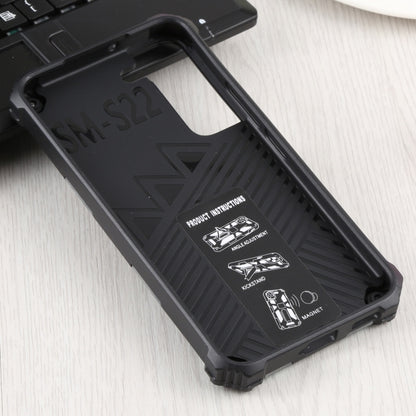 For Samsung Galaxy S22 5G Camouflage Armor Kickstand TPU + PC Magnetic Phone Case(Mint Green) - Galaxy S22 5G Cases by buy2fix | Online Shopping UK | buy2fix