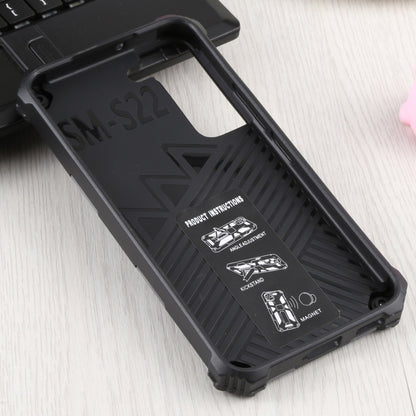 For Samsung Galaxy S22 5G Camouflage Armor Kickstand TPU + PC Magnetic Phone Case(Light Blue) - Galaxy S22 5G Cases by buy2fix | Online Shopping UK | buy2fix