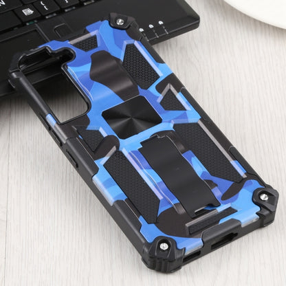 For Samsung Galaxy S22 5G Camouflage Armor Kickstand TPU + PC Magnetic Phone Case(Dark Blue) - Galaxy S22 5G Cases by buy2fix | Online Shopping UK | buy2fix