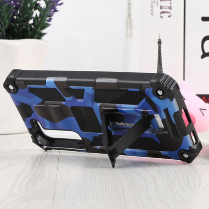 For Samsung Galaxy S22 5G Camouflage Armor Kickstand TPU + PC Magnetic Phone Case(Dark Blue) - Galaxy S22 5G Cases by buy2fix | Online Shopping UK | buy2fix