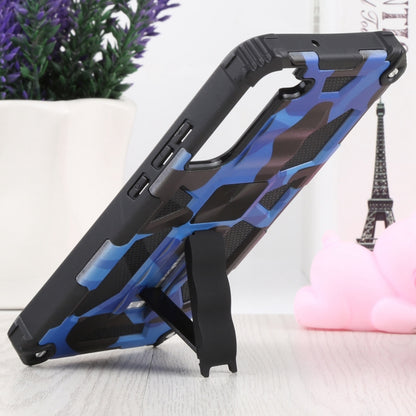 For Samsung Galaxy S22+ 5G Camouflage Armor Kickstand TPU + PC Magnetic Phone Case(Dark Blue) - Galaxy S22+ 5G Cases by buy2fix | Online Shopping UK | buy2fix