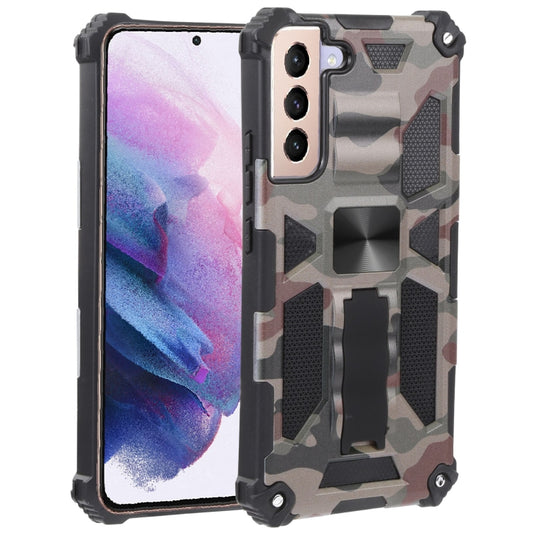For Samsung Galaxy S22+ 5G Camouflage Armor Kickstand TPU + PC Magnetic Phone Case(Army Green) - Galaxy S22+ 5G Cases by buy2fix | Online Shopping UK | buy2fix