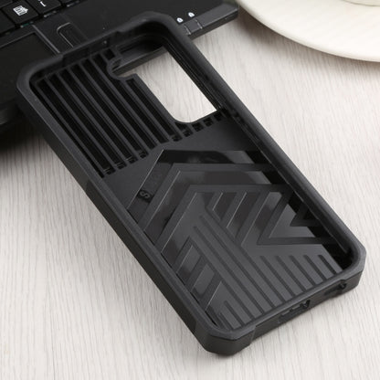 For Samsung Galaxy S22 5G Sliding Camera Cover Design PC + TPU Shockproof Phone Case with Ring Holder & Card Slot(Black) - Galaxy S22 5G Cases by buy2fix | Online Shopping UK | buy2fix