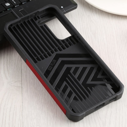 For Samsung Galaxy S22+ 5G Sliding Camera Cover Design PC + TPU Shockproof Phone Case with Ring Holder & Card Slot(Red) - Galaxy S22+ 5G Cases by buy2fix | Online Shopping UK | buy2fix