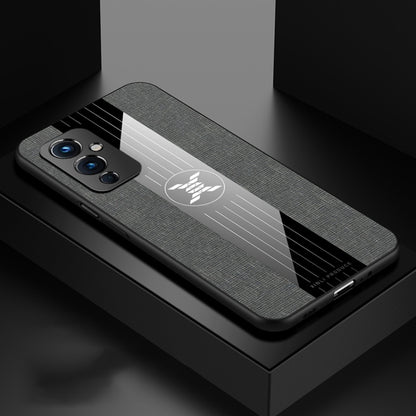 For OnePlus 9 XINLI Stitching Cloth Texture Shockproof TPU Phone Case(Grey) - OnePlus Cases by XINLI | Online Shopping UK | buy2fix