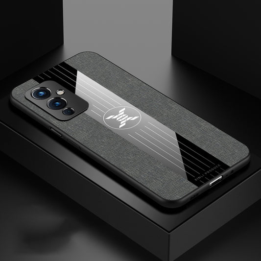 For OnePlus 9 XINLI Stitching Cloth Texture Shockproof TPU Phone Case(Grey) - OnePlus Cases by XINLI | Online Shopping UK | buy2fix