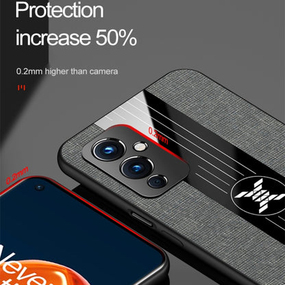 For OnePlus 9 XINLI Stitching Cloth Texture Shockproof TPU Phone Case(Grey) - OnePlus Cases by XINLI | Online Shopping UK | buy2fix