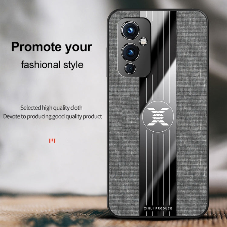 For OnePlus 9 XINLI Stitching Cloth Texture Shockproof TPU Phone Case(Brown) - OnePlus Cases by XINLI | Online Shopping UK | buy2fix
