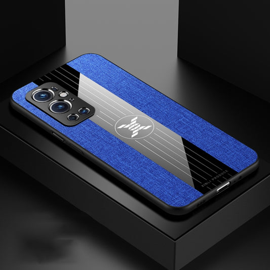For OnePlus 9 Pro XINLI Stitching Cloth Texture Shockproof TPU Phone Case(Blue) - OnePlus Cases by XINLI | Online Shopping UK | buy2fix