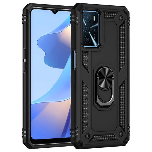 For OPPO A16 Shockproof TPU + PC Phone Case(Black) by buy2fix