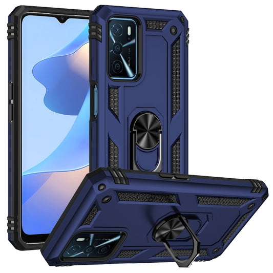 For OPPO A16 Shockproof TPU + PC Phone Case(Blue) by buy2fix