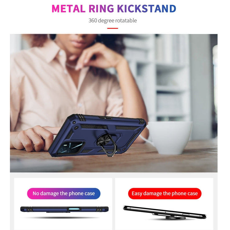 For OPPO A16 Shockproof TPU + PC Phone Case(Blue) by buy2fix