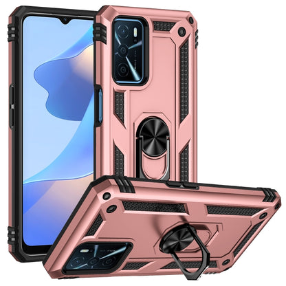 For OPPO A16 Shockproof TPU + PC Phone Case(Rose Gold) by buy2fix
