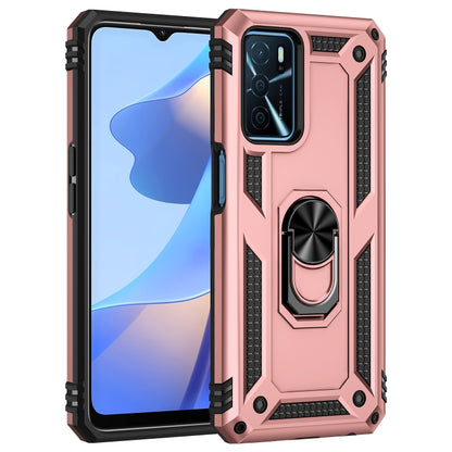 For OPPO A16 Shockproof TPU + PC Phone Case(Rose Gold) by buy2fix