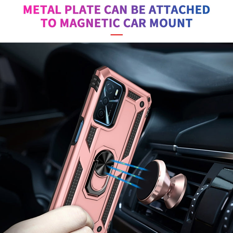 For OPPO A16 Shockproof TPU + PC Phone Case(Rose Gold) by buy2fix