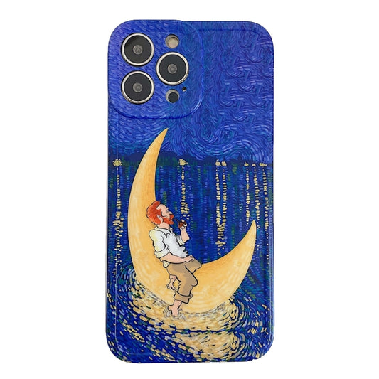 For iPhone 13 Pro Max TPU Pattern Shockproof Phone Case (Moon) - iPhone 13 Pro Max Cases by buy2fix | Online Shopping UK | buy2fix