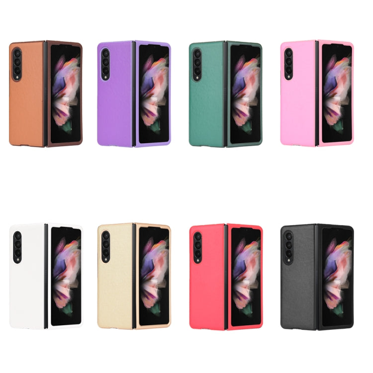 For Samsung Galaxy Z Fold3 5G Plain Texture Phone Case(Pink) by buy2fix