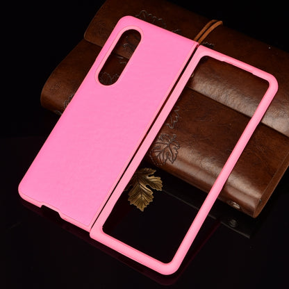 For Samsung Galaxy Z Fold3 5G Plain Texture Phone Case(Pink) by buy2fix