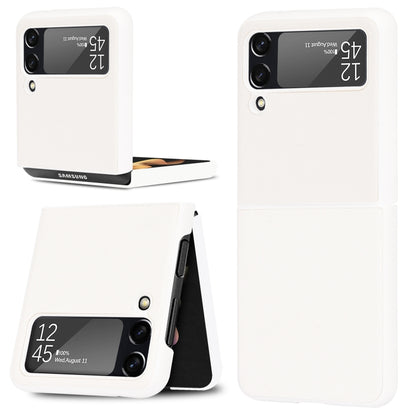 For Samsung Galaxy Z Flip3 5G Plain Texture Phone Case(White) - Galaxy Phone Cases by buy2fix | Online Shopping UK | buy2fix