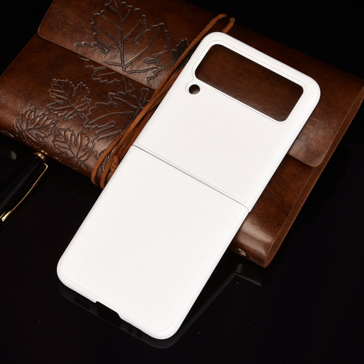 For Samsung Galaxy Z Flip3 5G Plain Texture Phone Case(White) - Galaxy Phone Cases by buy2fix | Online Shopping UK | buy2fix