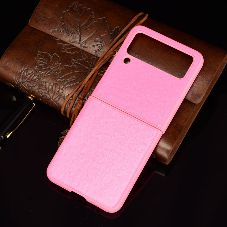 For Samsung Galaxy Z Flip3 5G Plain Texture Phone Case(Pink) by buy2fix