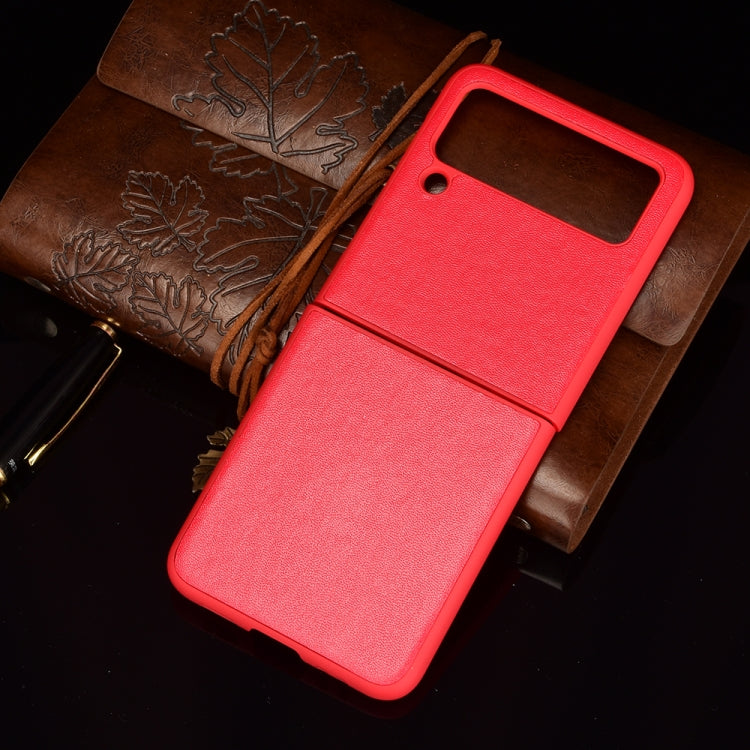 For Samsung Galaxy Z Flip3 5G Plain Texture Phone Case(Red) by buy2fix