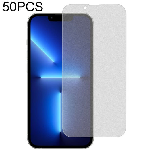 For iPhone 16e / 13 / 13 Pro 50pcs Transparent Frosted Full Screen Tempered Glass Film - iPhone 13 Tempered Glass by buy2fix | Online Shopping UK | buy2fix