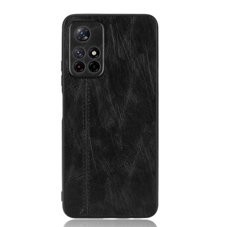For Xiaomi Redmi Note 11 5G Sewing Cow Pattern Skin Phone Case(Black) - Xiaomi Cases by buy2fix | Online Shopping UK | buy2fix
