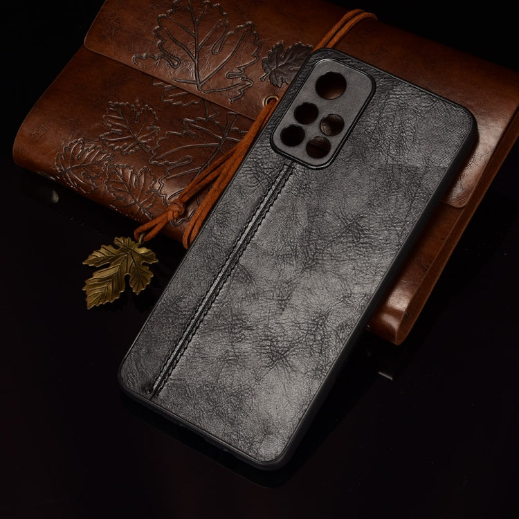 For Xiaomi Redmi Note 11 5G Sewing Cow Pattern Skin Phone Case(Black) - Xiaomi Cases by buy2fix | Online Shopping UK | buy2fix