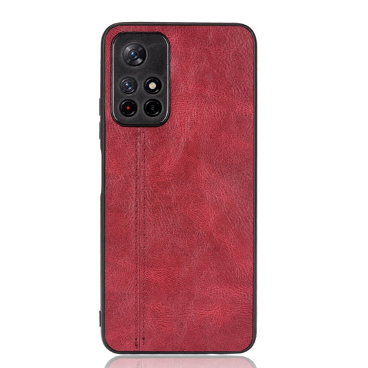 For Xiaomi Redmi Note 11 5G Sewing Cow Pattern Skin Phone Case(Red) - Xiaomi Cases by buy2fix | Online Shopping UK | buy2fix