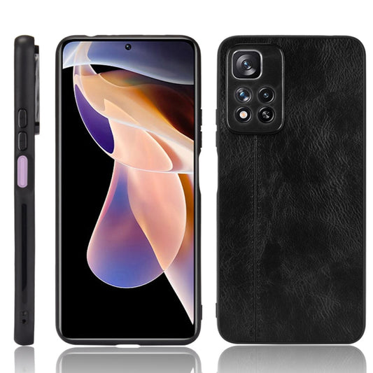 For Xiaomi Redmi Note 11 Pro Sewing Cow Pattern Skin Phone Case(Black) - Xiaomi Cases by buy2fix | Online Shopping UK | buy2fix