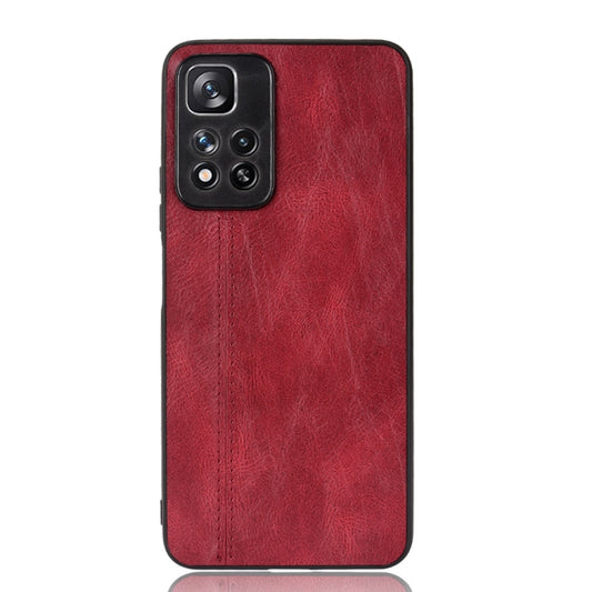 For Xiaomi Redmi Note 11 Pro Sewing Cow Pattern Skin Phone Case(Red) - Xiaomi Cases by buy2fix | Online Shopping UK | buy2fix