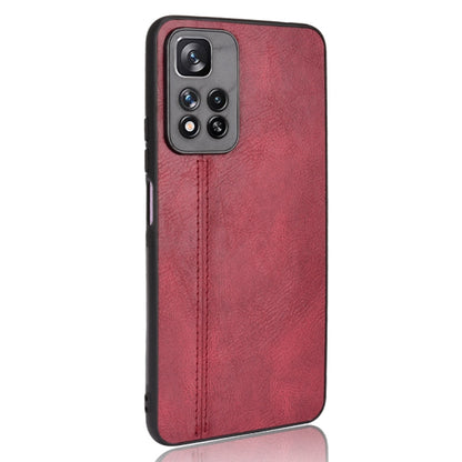 For Xiaomi Redmi Note 11 Pro Sewing Cow Pattern Skin Phone Case(Red) - Xiaomi Cases by buy2fix | Online Shopping UK | buy2fix