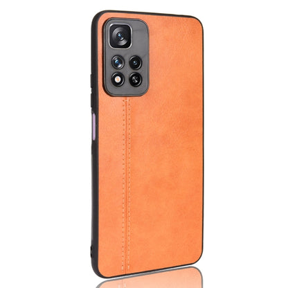 For Xiaomi Redmi Note 11 Pro Sewing Cow Pattern Skin Phone Case(Orange) - Xiaomi Cases by buy2fix | Online Shopping UK | buy2fix