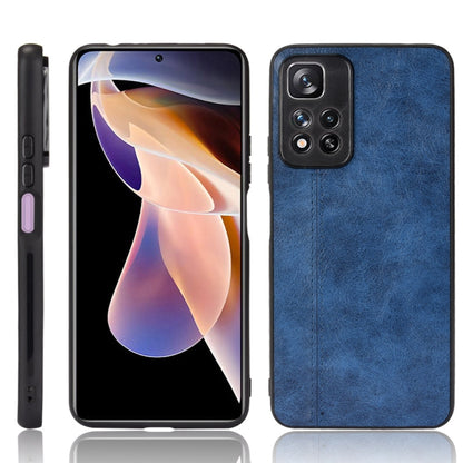 For Xiaomi Redmi Note 11 Pro Sewing Cow Pattern Skin Phone Case(Blue) - Xiaomi Cases by buy2fix | Online Shopping UK | buy2fix